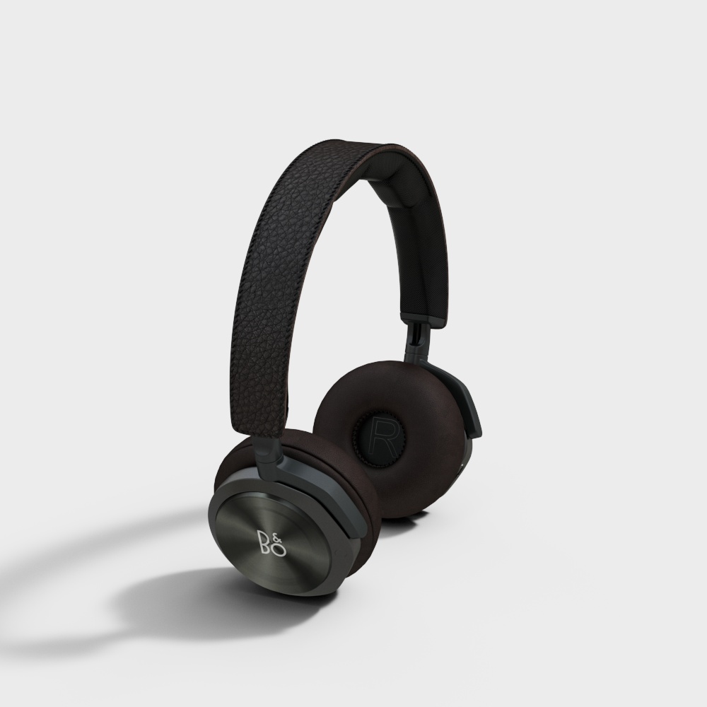 Brown leather headphones