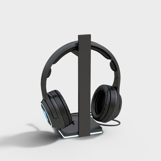 Stylish Low-Poly Headphone Stand 3D Model