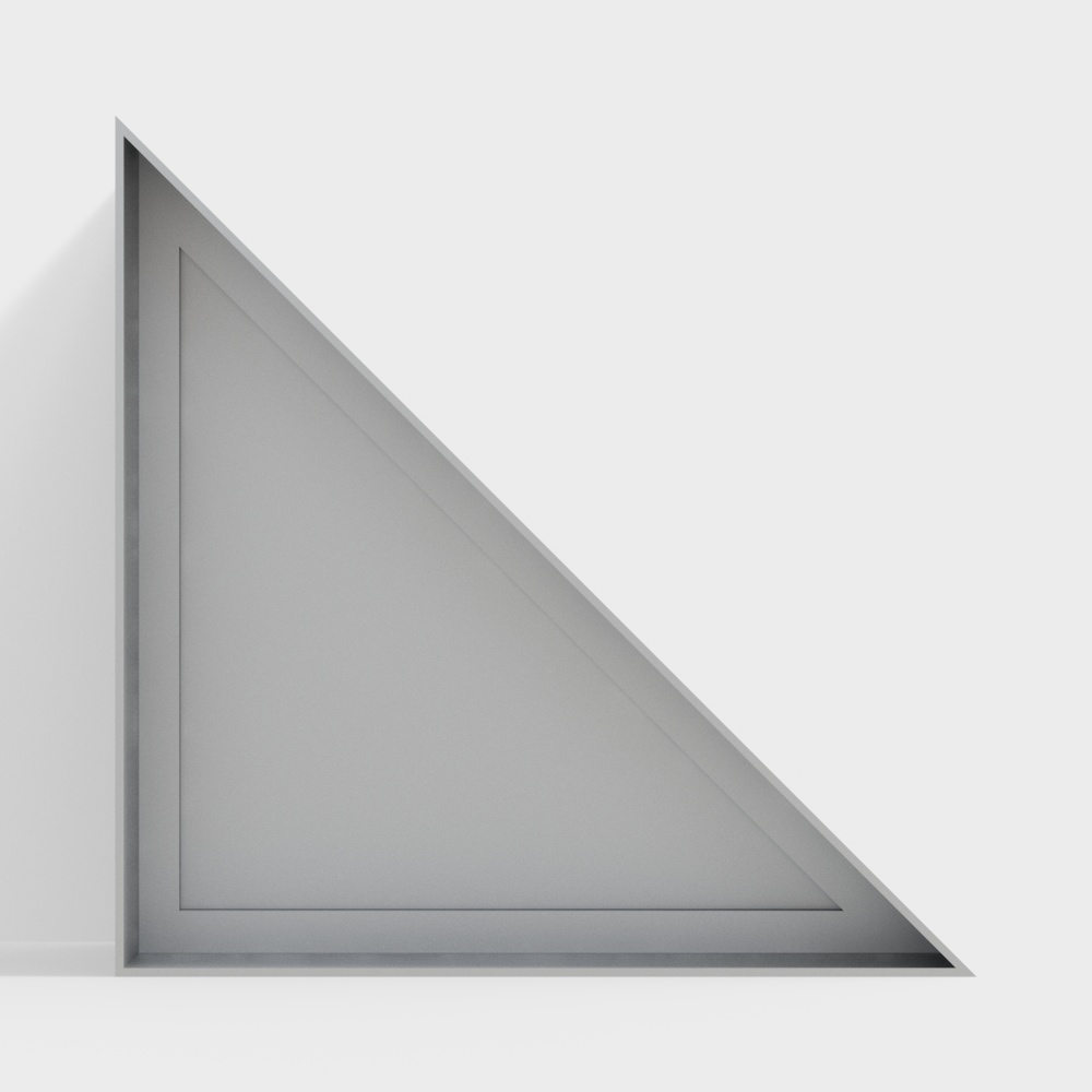 Ventana blanca de metal triangular