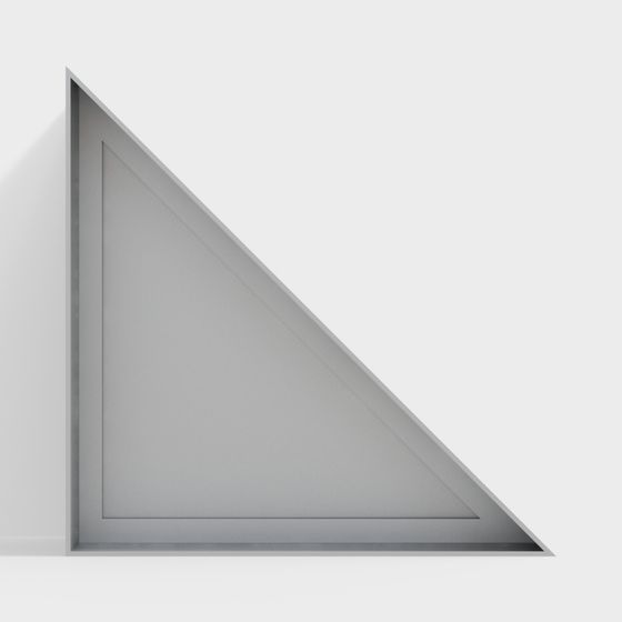 Ventana blanca de metal triangular
