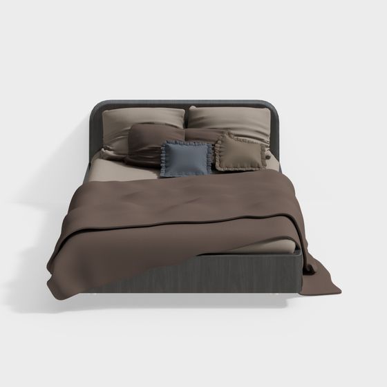 Elegant Low-Poly Bed 3D model for Modern Interiors