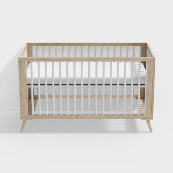 Elegant Simple Design Baby Crib 3D model