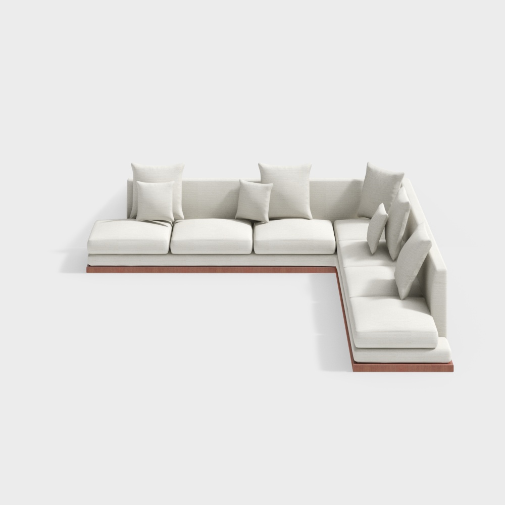Modern L shaped multi person sofa