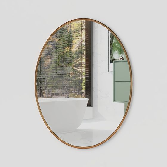 Elegant Oval Mirror 3D model for Modern Interiors