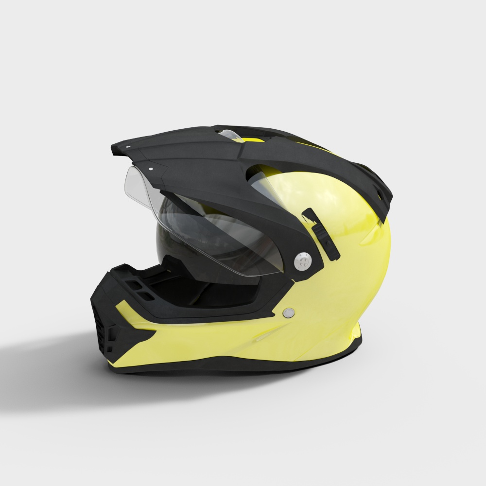 Futuristic Low Poly Motorcycle Helmet 3D model