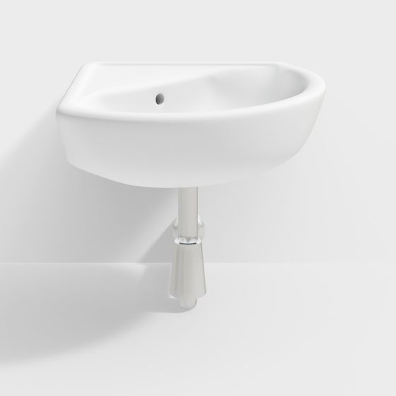 Stylish White Sink 3D model for Modern Interiors