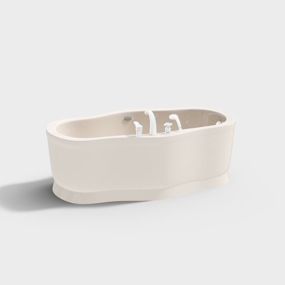 Elegant Low-Polygon Bathtub 3D model