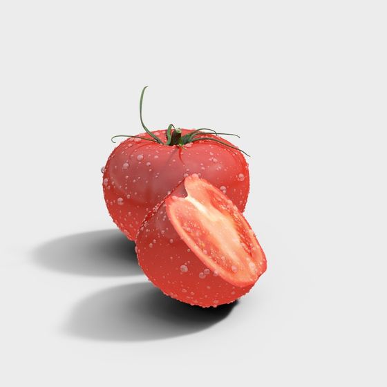Realistic Low-Poly Tomato 3D Model