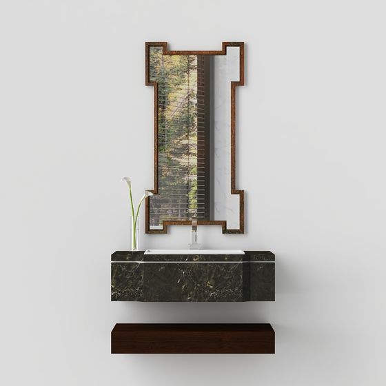 Stylish Bathroom Mirror Cabinet 3D model