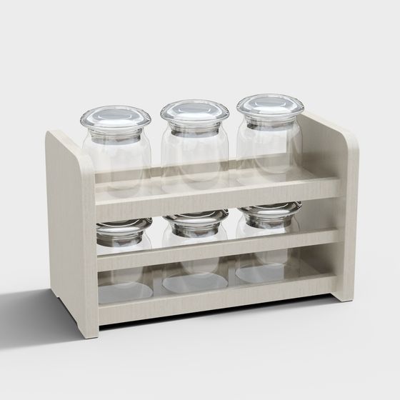 Minimalist Kitchen Storage Rack 3D model