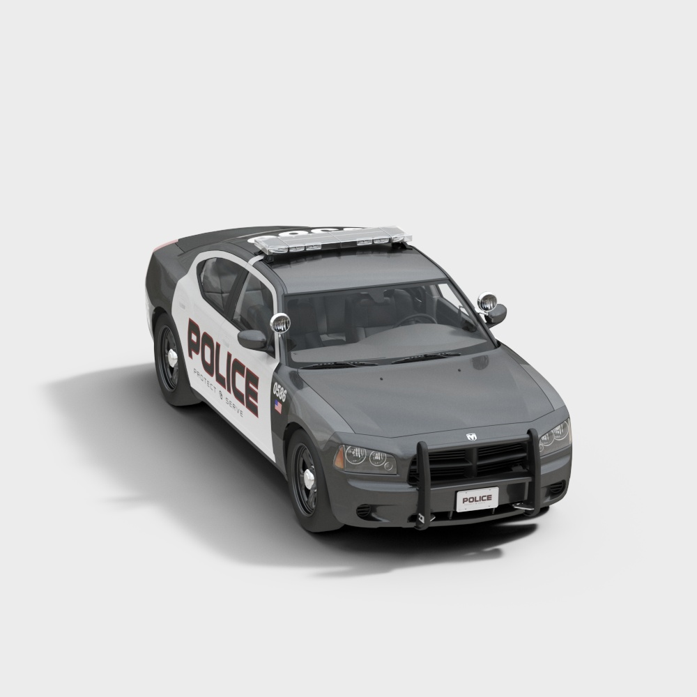 Low-Poly Police Car 3D Model