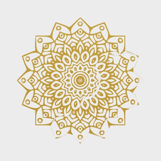 Golden Mandala Flower 3D model