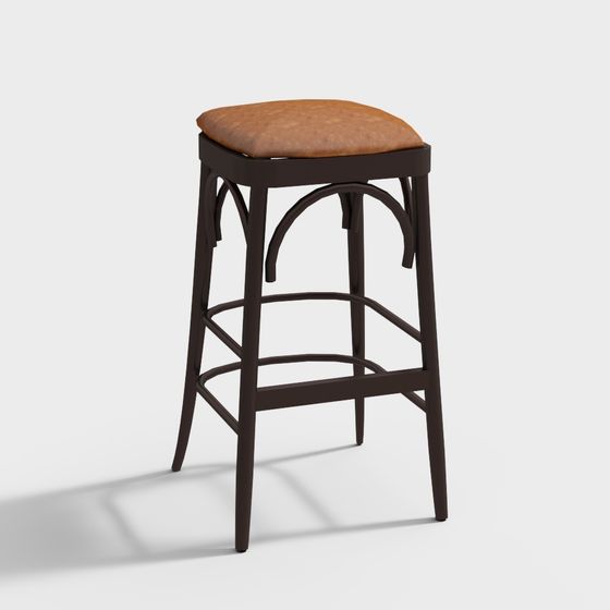 Stylish Low-Poly Bar Stool 3D model