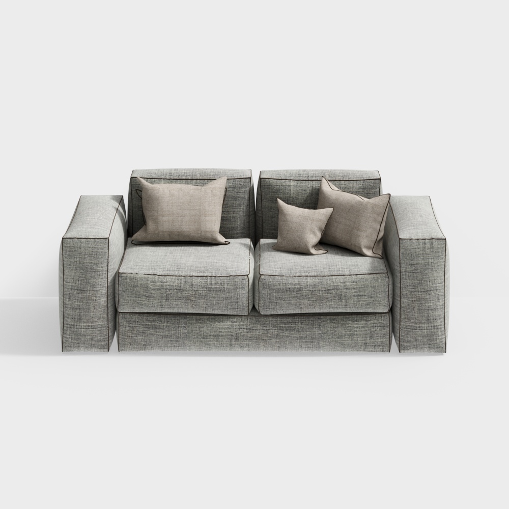 Sofá de amor gris de lino