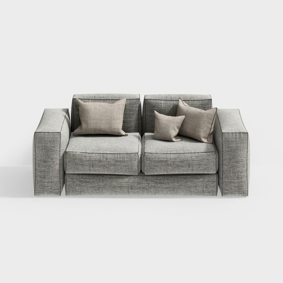 Sofá de amor gris de lino