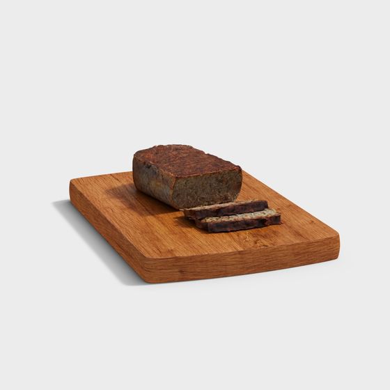 Rustic Bread and Wooden Board 3D model for Creative Projects