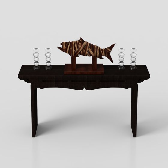 Wooden Fish Sculpture Low-poly 3D model