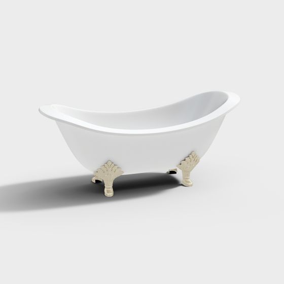 Elegant Vintage Bathtub 3D model for Stylish Interiors