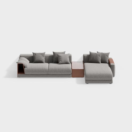 Stylish Geometric Sofa 3D model for Modern Interiors