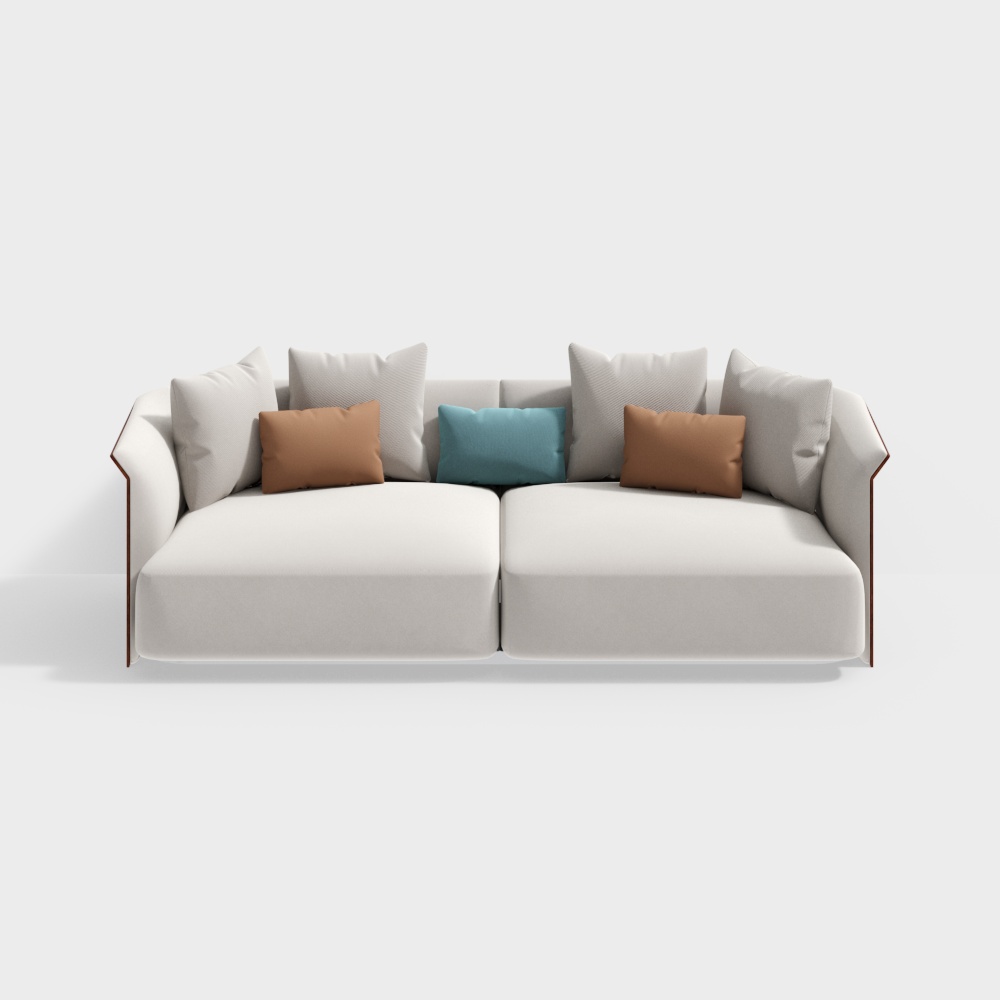 Simple living room double sofa