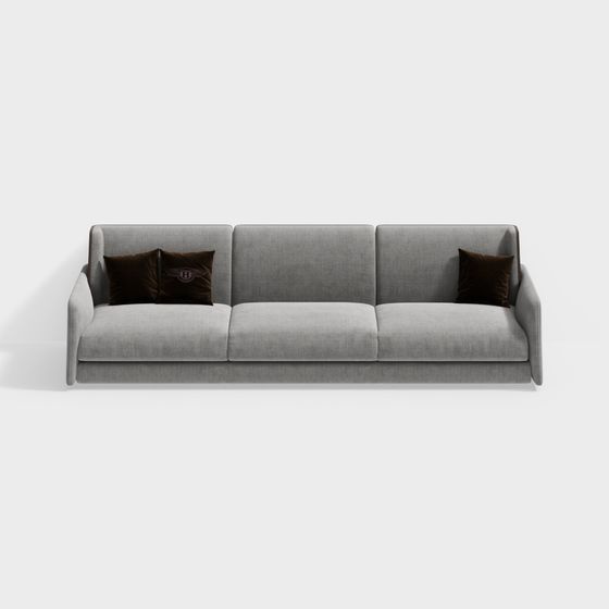 Elegant Gray Sofa 3D model for Modern Design