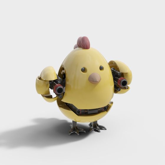 Stylish Mechanical Chicken 3D model for Futuristic Farms