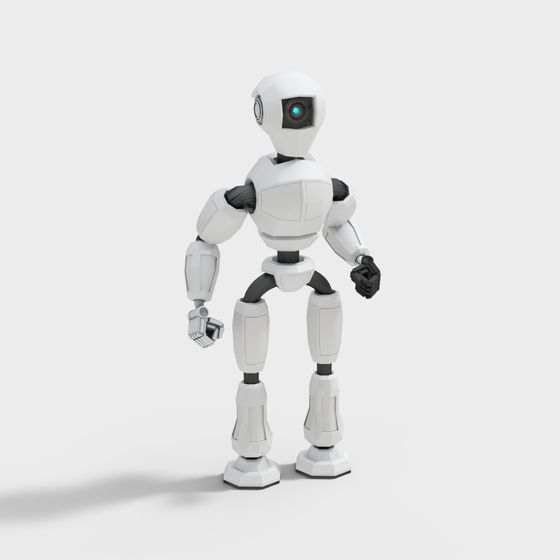 Futuristic Low-Poly Robot 3D model