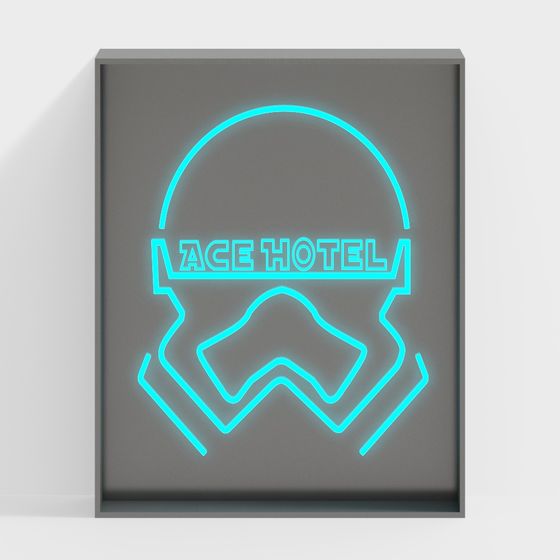 Ace Hotel Neon Sign 3D model for Creative Projects