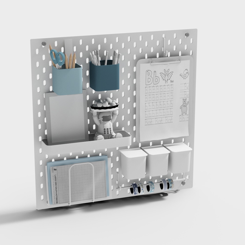 Pegboard Organizer 3D model