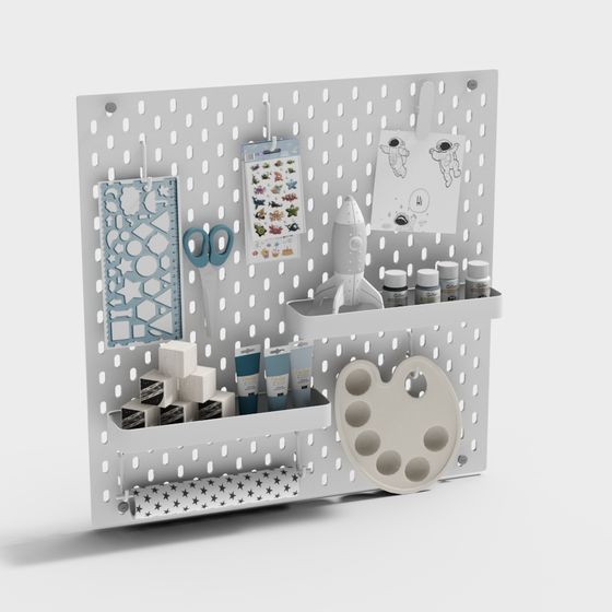 Art Studio Storage Rack 3D model
