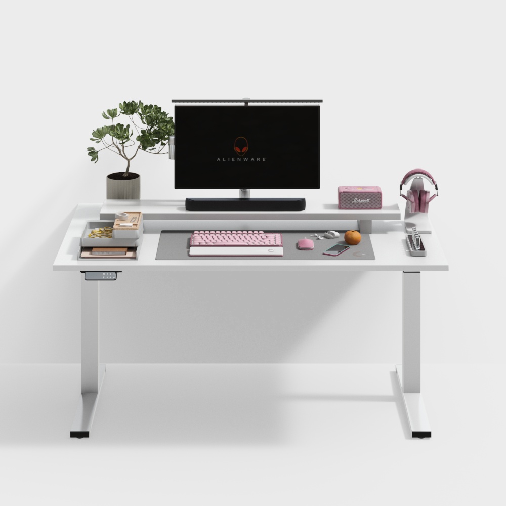White computer desk