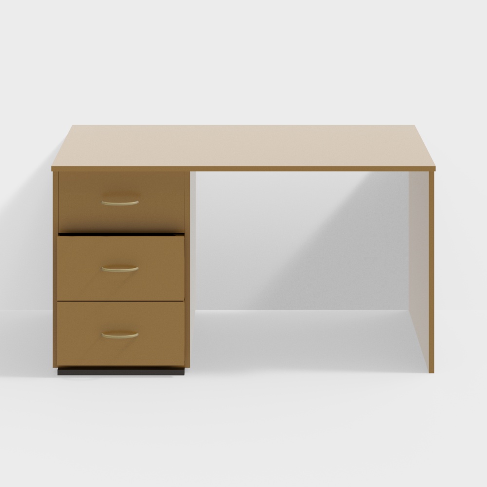 Brown solid wood single desk