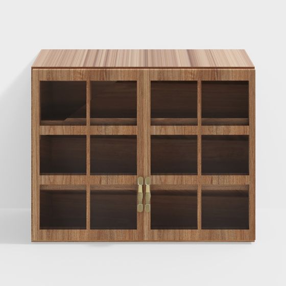 Wooden Display Cabinet 3D model for Modern Interiors