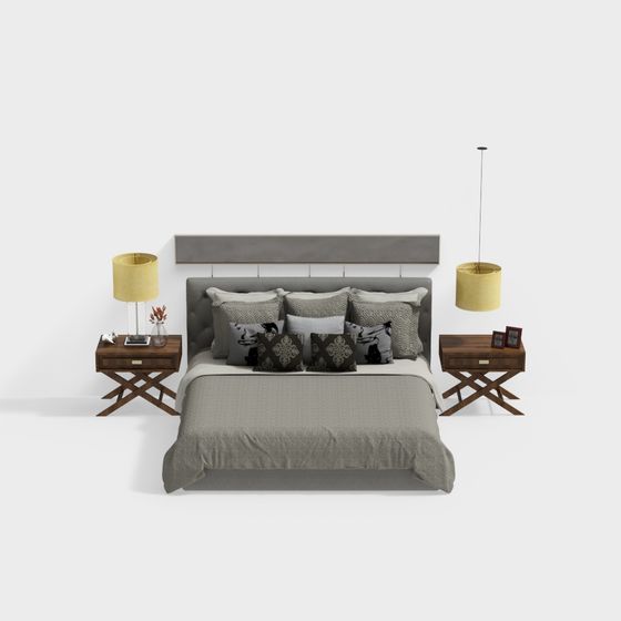 Urban Retreat Low-Polygon Bedroom 3D model