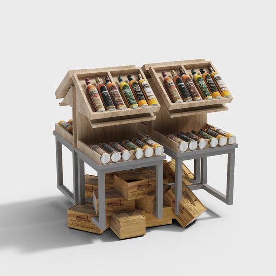 Elegant Liquor Display Stand 3D model