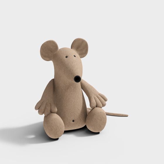 Charming Low-Poly 3D Mouse Model