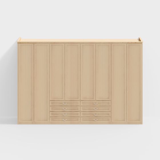 Low-Poly Wooden Storage Cabinet 3D model