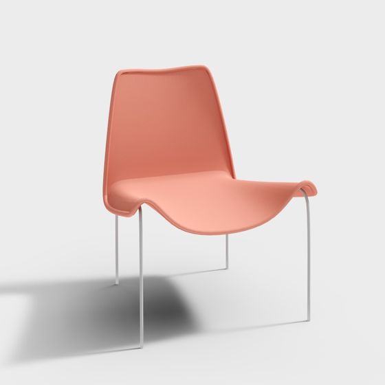 Stylish Coral 3D Chair Model for Modern Designs