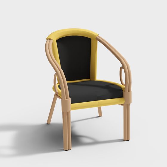 Retro-Modern Low-Poly Armchair 3D model