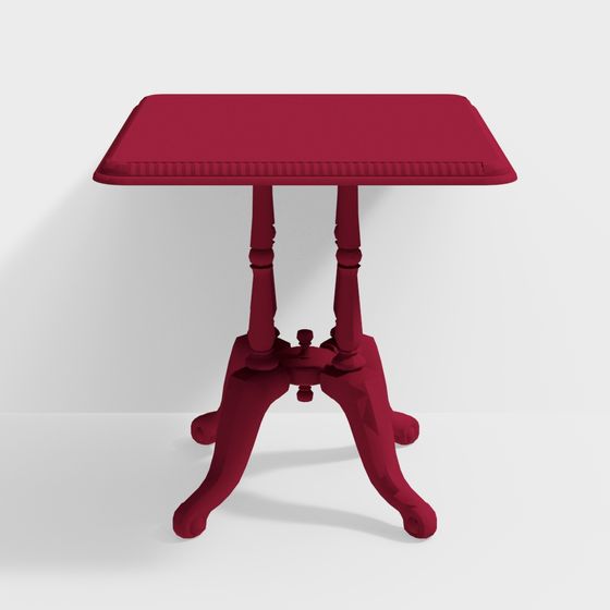 Vintage Red Table 3D model for Creative Projects