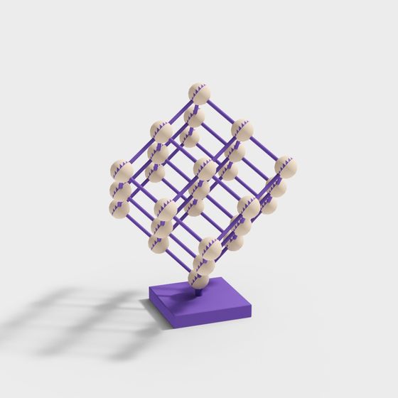 Elegant Molecular Structure 3D Model for Creatives