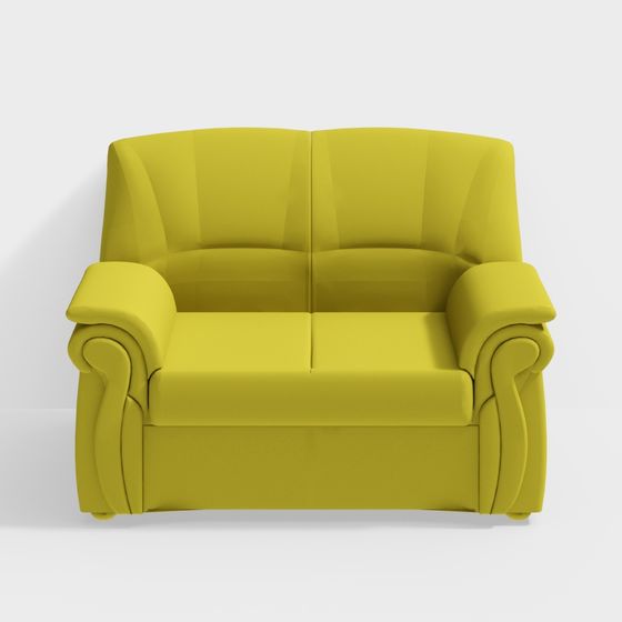 Lime Green Comfort Couch 3D model for Modern Interiors