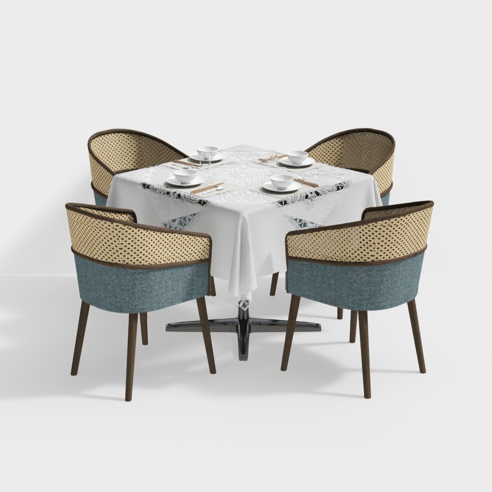 Комбинация ротанговых кафе