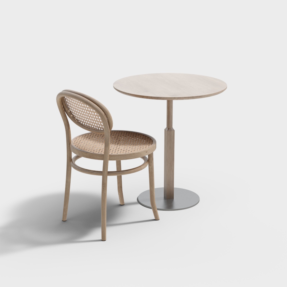 라탄 짠 간단한 의자