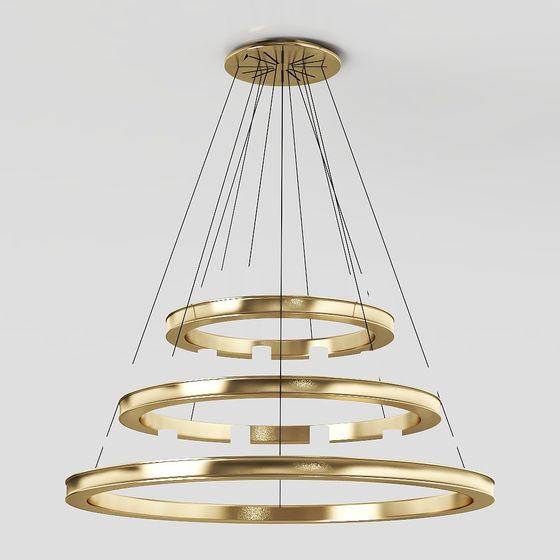 Golden Circles Chandelier 3D model
