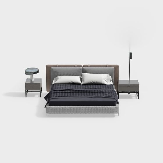 Elegant Urban Bedroom Set 3D model for Minimalist Spaces