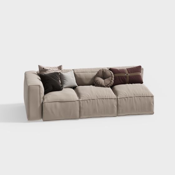 Modern Low-Polygon Sofa 3D model