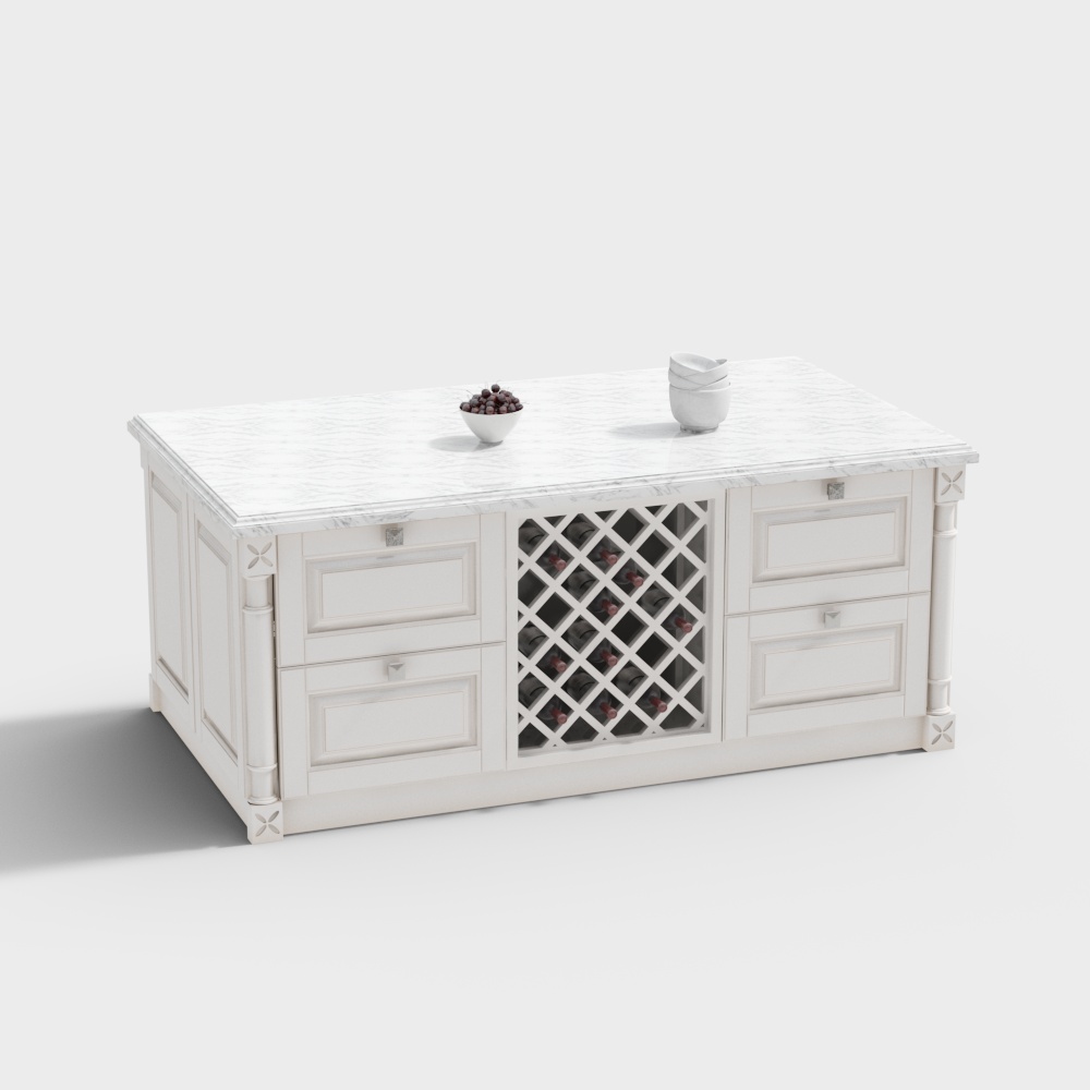 Modern marble kitchen island