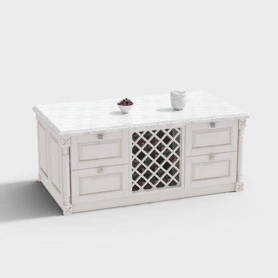 Stylish Low-Poly Wine Cabinet 3D model