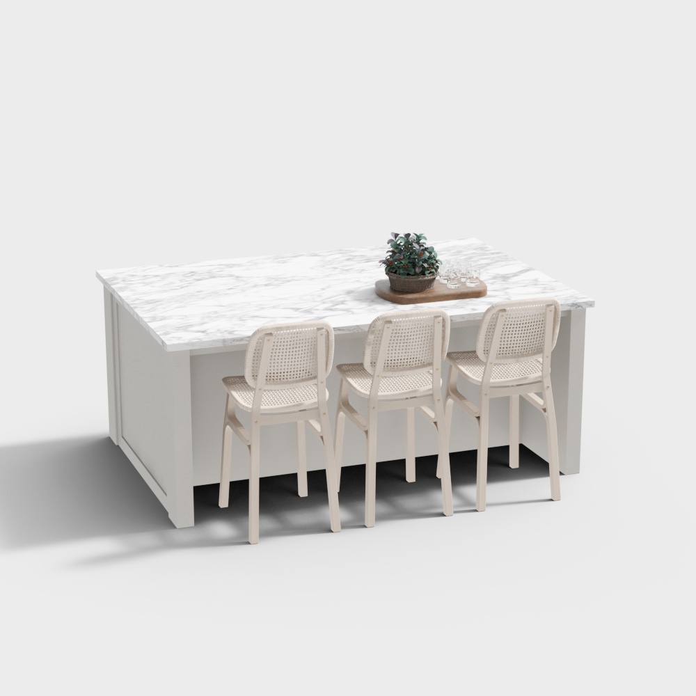 White Marble Center Island